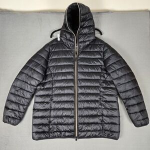 Save The Duck Jacket Womens 2X Plumtech Ultra Light Puffer Water Repellent Black